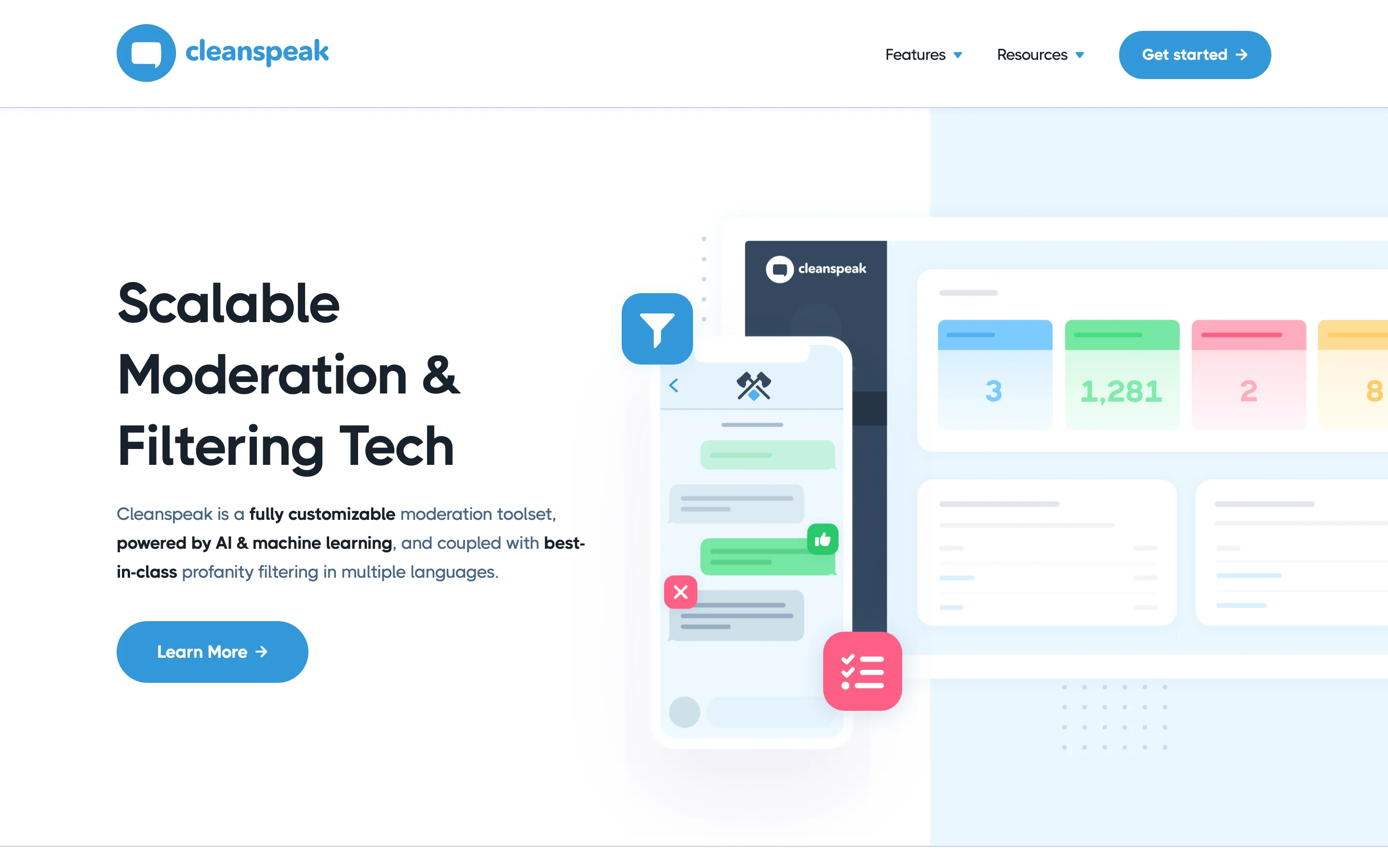 The cleanspeak.com home page