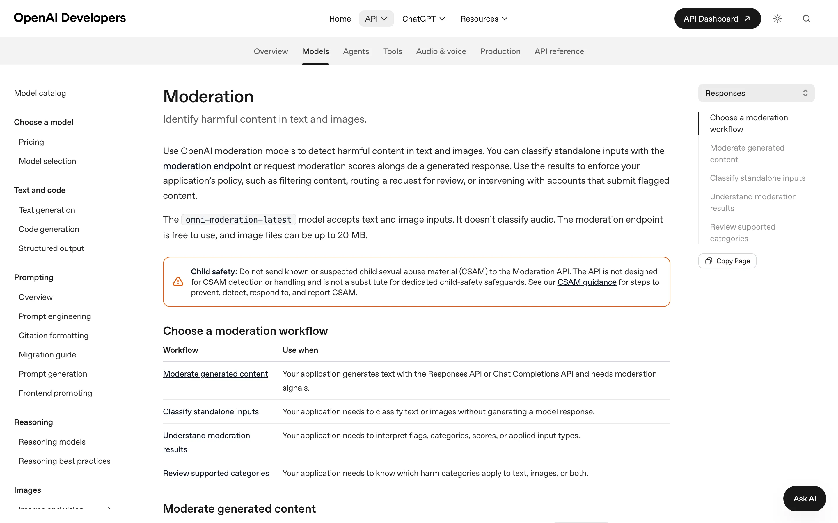 OpenAI’s moderation guide on developers.openai.com
